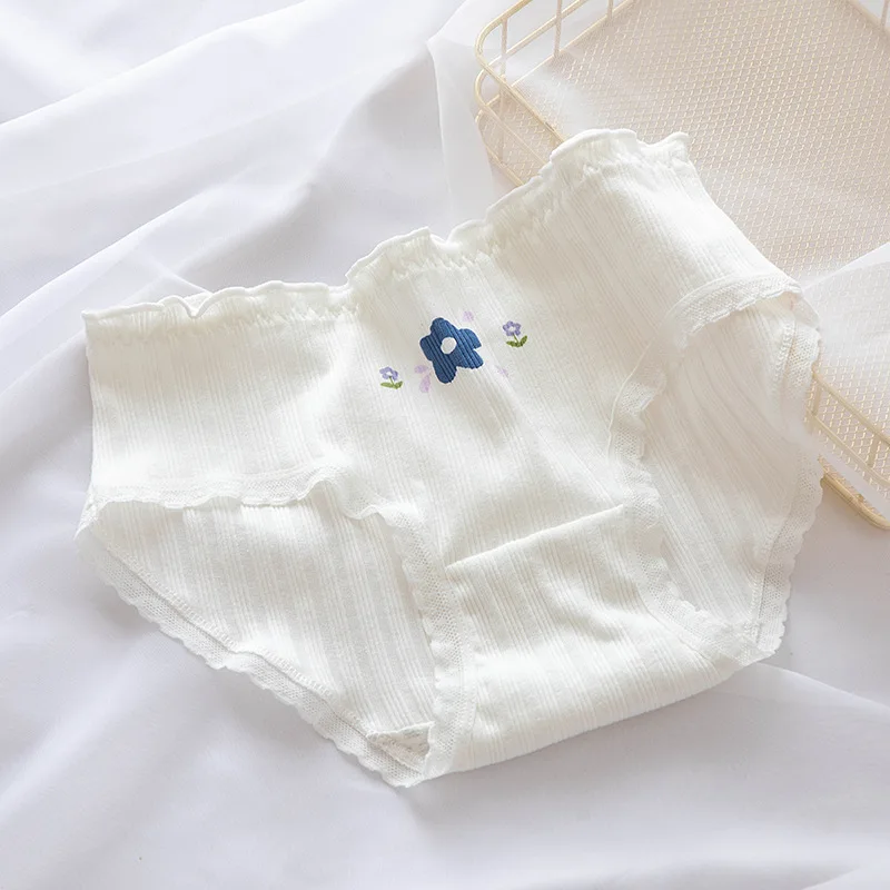 New Women's Underwear Sexy Lace Panties Girls Comfort Cotton Briefs Middle Waist Seamless Thread Underpants Female Lingerie - Image 3