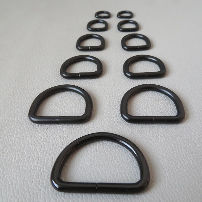 

20Pcs/Lot 10mm 12mm 15mm 20mm 25mm 32mm Metal D Ring Buckle Strap Belt Loop For Bag Backpack Pet Cat Dog Collar Clasp Accessory