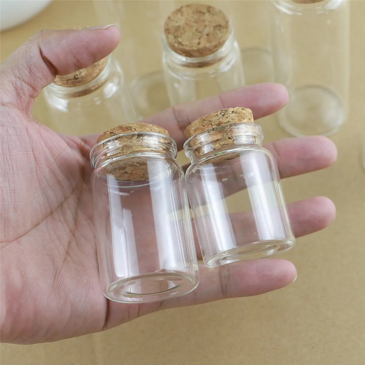 12pcs/Lot 30ml DIY Mini Wishing Glass Bottles Cork Crafts 37mm Tiny Empty  Jars Cork Stopper Transparent Souvenir Container