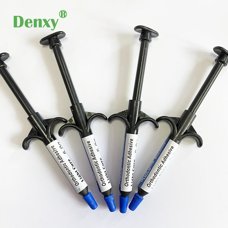 Denxy 2/4pcs Dental Orthodontic Adhesive Light Cure Blue Glue Bonding System Orthodontic bonding ortho bond paste turbobite