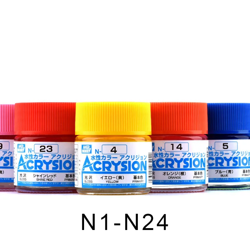 

10ML Acrysion N1-N24 Water Base Acrylic Color Paint For DIY Plastic Doll Plane Military Model Kit Coloring Building Tool