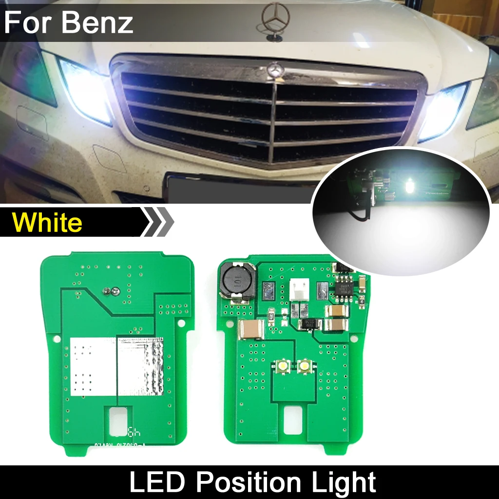 2Pcs Xenon White LED Parking Position Light For Mercedes Benz E-Class Sedan W212 C207 A207 W207 2010-2013