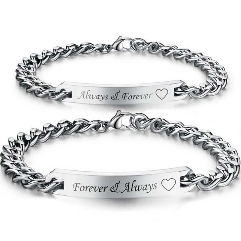 New Fashion Simple Women's Bracelet Lettering Always & Forever Personalized Creative Jewelry