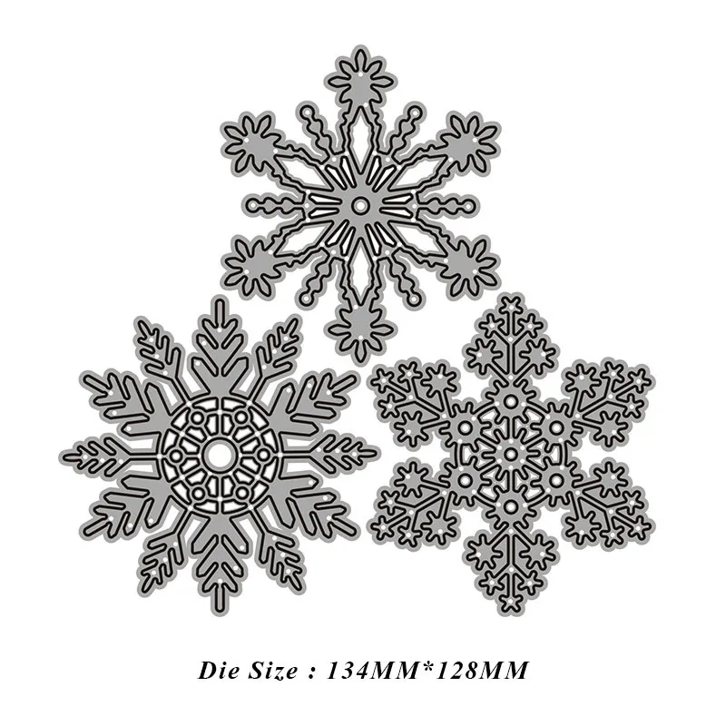 3Pcs Snowflake Metal Cut Dies Stencils for Scrapbooking Stamp/photo album Decorative Embossing DIY Paper Cards