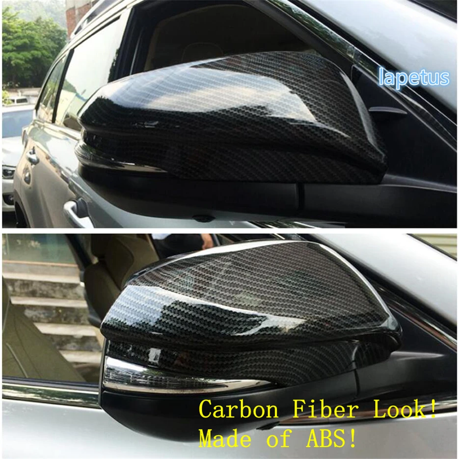 

Lapetus Side Door Wing Rearview Mirror Case Decoration Cover Trim Fit For Toyota Highlander Kluger 2014 - 2019 Carbon Fiber ABS