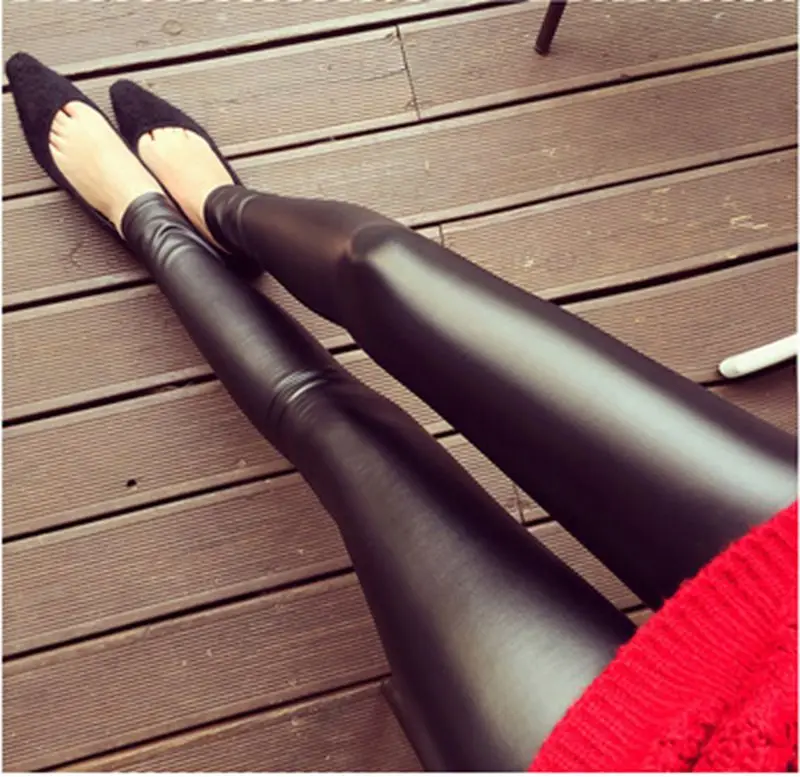 Black Leather Pants 2021 Spring and Summer PU Leather Women's Leggings Outer Wear Thin Pencil Pants Elastic Leggings Female