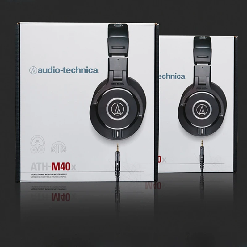 Original Audio Technica ATH-M40x Over-ear Headsets HiFi Foldable Earphones Professional Monitor Headphone w/Detachable Cables