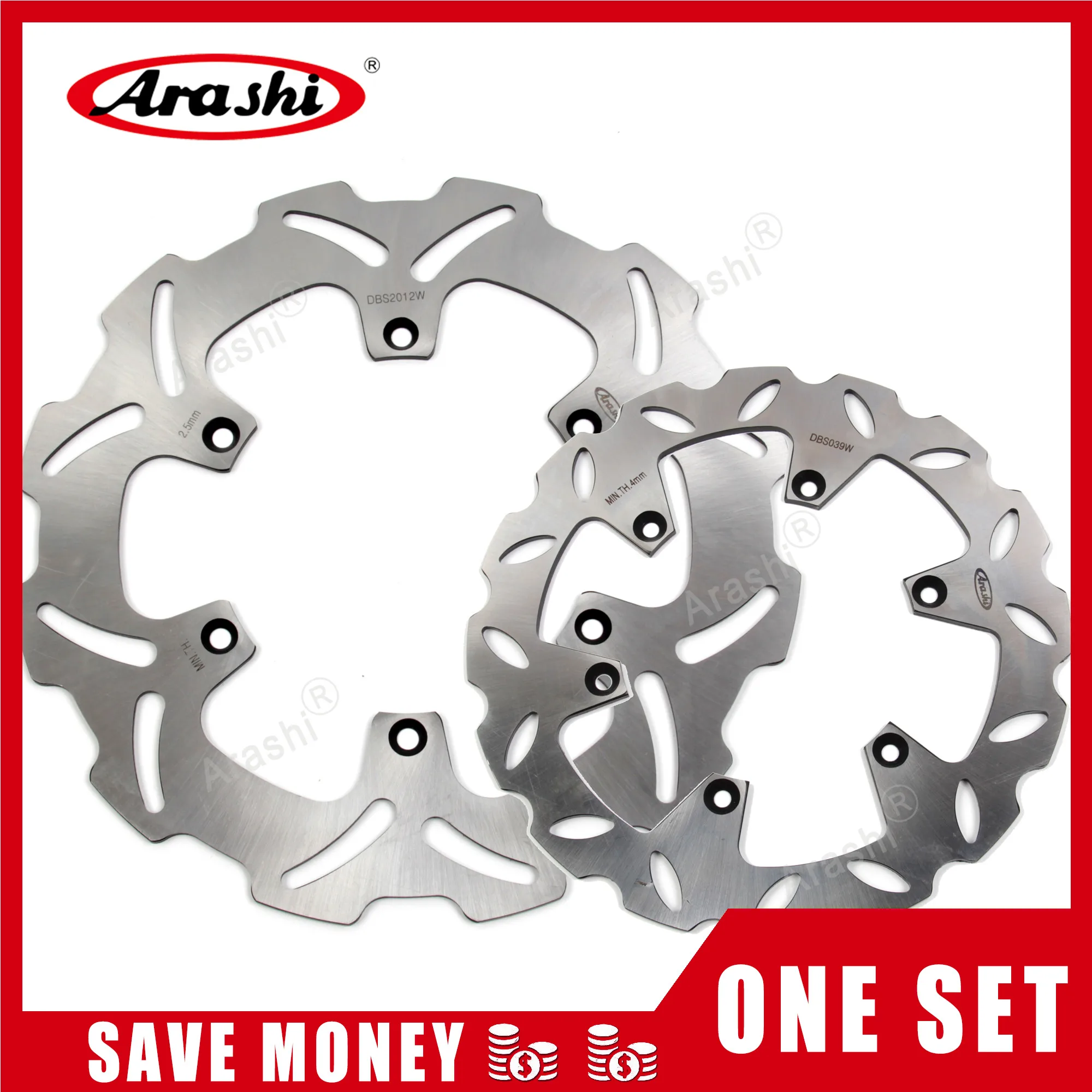 

Arashi 1 Set CNC RM 125 RM 250 Front Rear Brake Disc Brake Rotors For SUZUKI RM125 RM250 1999 2000 2001 2002 2003 2004 2005