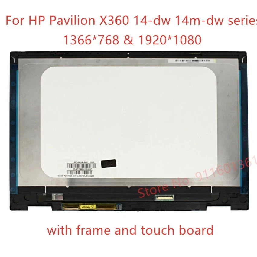 Imagem -01 - Pavilhão X360 14m-dw 14-dw1000nf Tela de Toque Lcd 14.0 Polegadas Montagem do Digitalizador Tpn-i137 L96486001 L96488-001for hp pavilhao x360 14m dw 14 dw1000nf tela de toque lcd 140 polegadas montagem do digitalizador tpn i137 l96486001 l96488 001for hp 01
