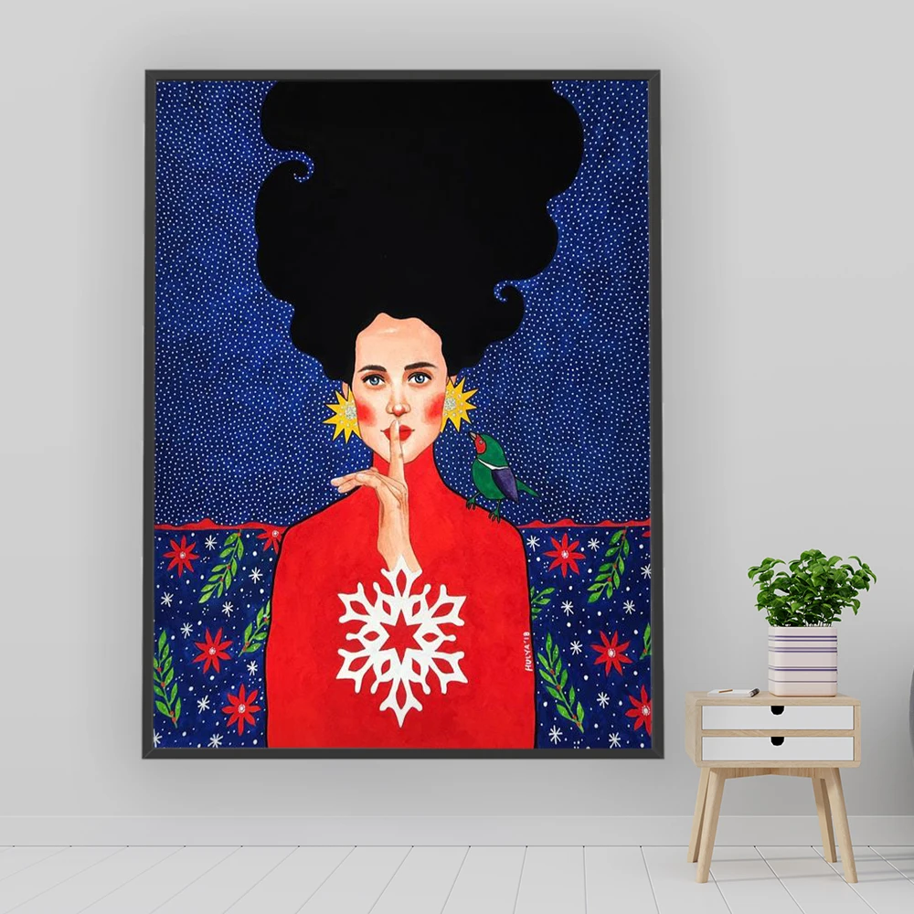 Abstract Colorful Girl Wall Art Canvas Painting Nordic Poster Flower Hair Cuadros Wall Pictures For Living Room Vintage Unframed