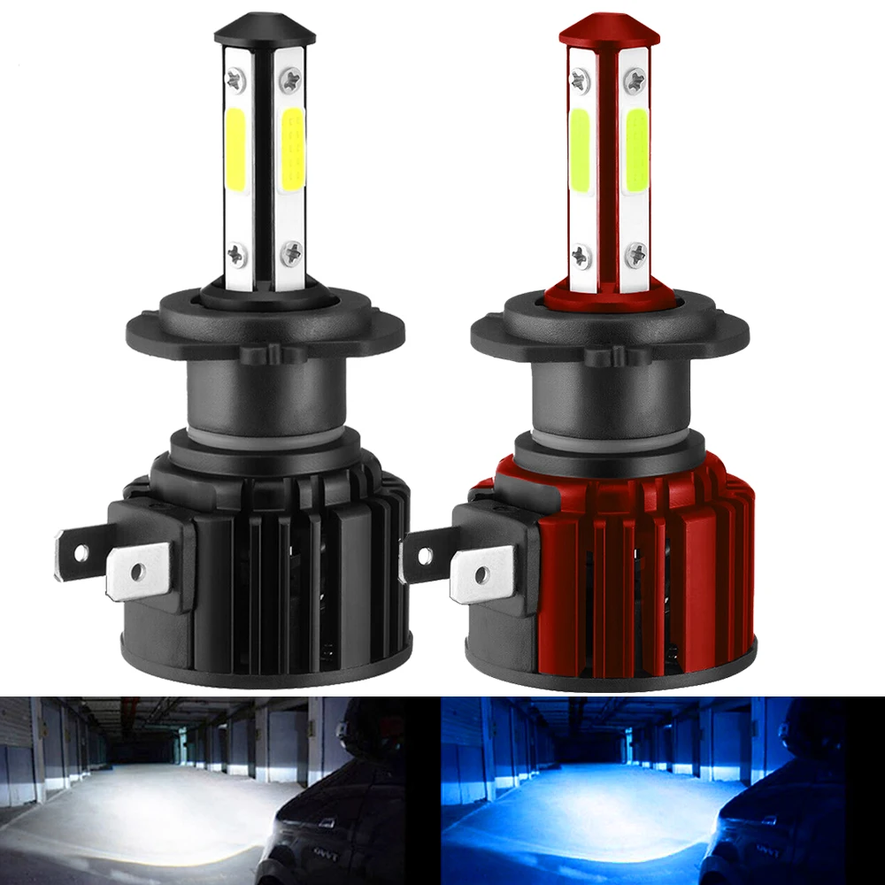 

4-сторонние 10000LM H7 Led H8 H11 9005 HB3 9006 HB4 Turbo светодиодные лампы фар 6000K белый 8000K синий 12 В