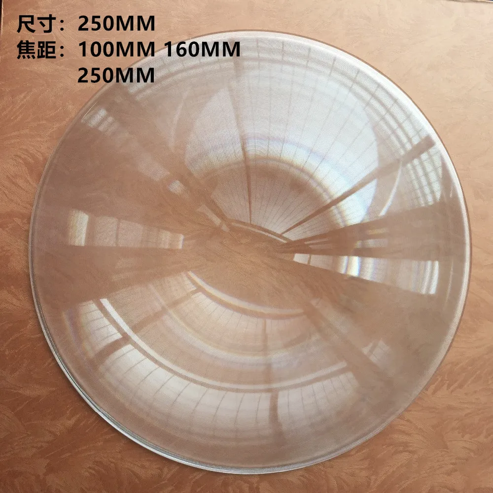 Fresnel Lens 250mm Solar Outdoor Lighting Fire Projector Big Face Photo PMMA Acrylic Magnifying Glass