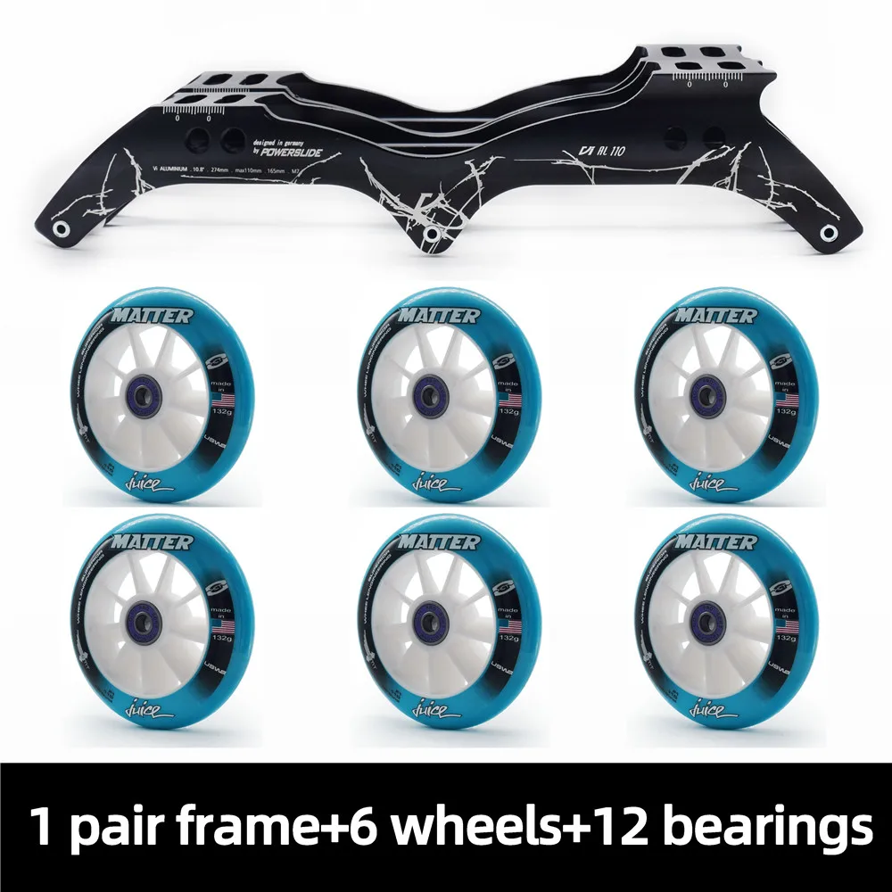 

PS Virus Frame + MATTER Wheel Kit for Powerslide 3X110mm Inline Speed Skate Base 165mm /195mm Mount F1 110mm Roller Tyre Ruedas