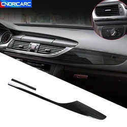 Car Styling Carbon Fiber Color Console Dashboard Decoration Panel Cover Sticker Trim For Audi A6 C7 2012-18 Interior Accessories