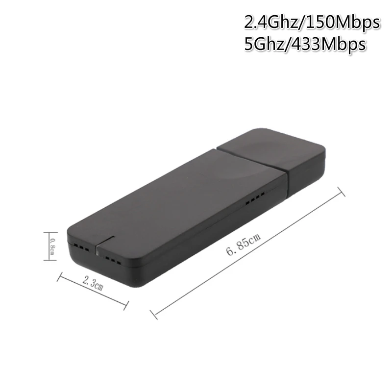 802.11AC 600Mbps Wifi USB Mini MTK7610 2.4G/5.8G Dual Band 500เมตรช่วงWifi Adapter