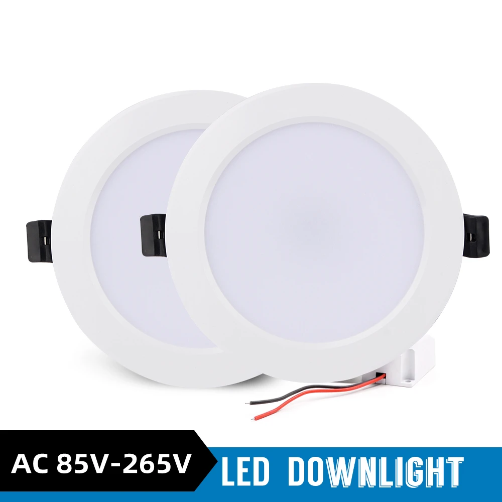 LED Downlight 3W 6W 9W 12W 15W 18W Recessed Round LED Ceiling Lamp AC 110V 220V 240V Indoor Lighting Warm Cood White Light