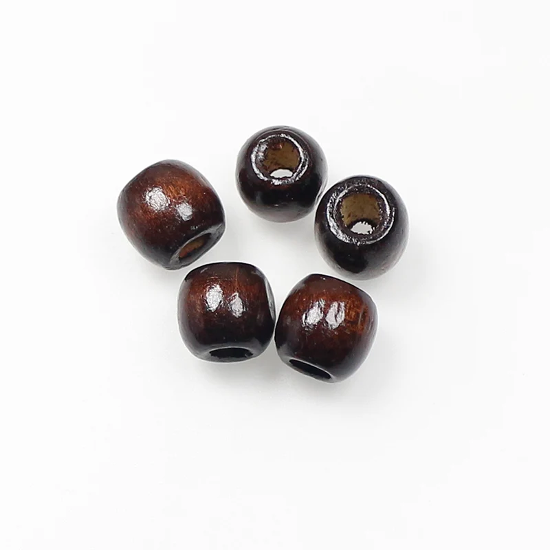 Large Hole Coffee Black Wooden Beads Loose Beads For DIY Jewelry Big Holes