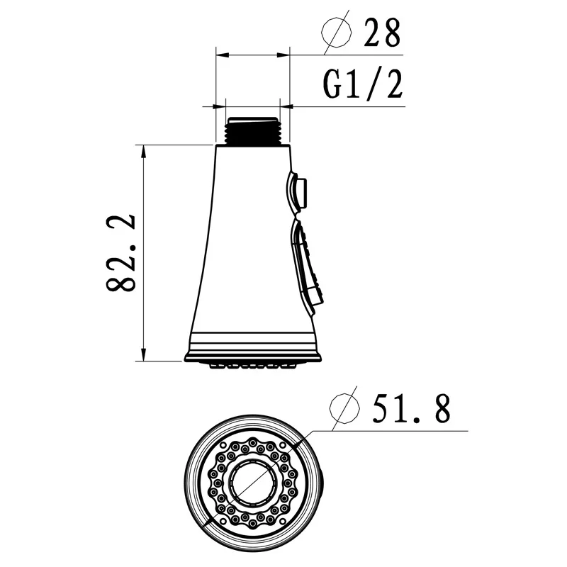 Küche Pull Out Wasserhahn Sprayer Düse Sprayer ABS Langlebig Wasser Sparen Dusche Spray Kopf Badezimmer Becken Waschbecken Wasserhahn Ersatz – Detail 10