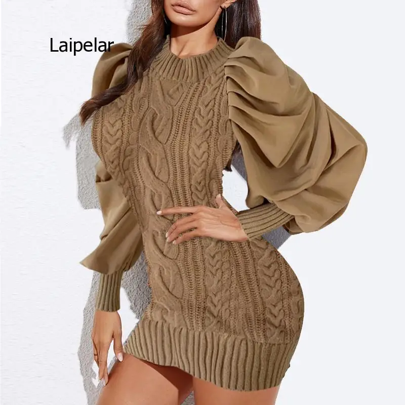 Winter Knitting Women Sweater Dress New Mini Sexy Women Fashion Hollow Out Knitted Dress Twist Pattern Bodycon Party Dress