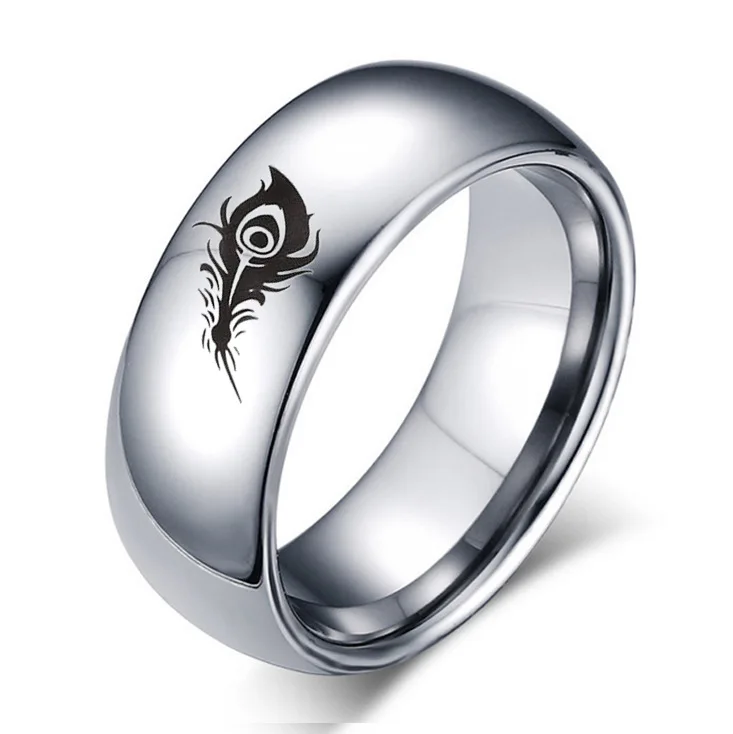 Fashion LOL Game Lover\'s Ring Rakan and Xayah Couple Rings Titanium SteelStainless Steel Feather Ring Valentine\'s Day Gift Ring