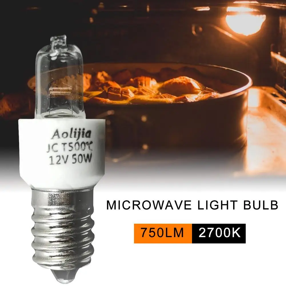 50W 12V E14 Oven Light Bulb Microwave Oven Lamp High Temperature Resistant 500℃ Halogen Lamp Bulb Dryer Microwave Light Dropship