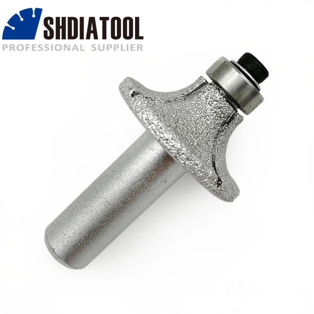 

SHDIATOOL No.8 Radius 10mm Vacuum Brazed Diamond Router Bits for Granite 1/2 inch Round Shank for Edge Profile