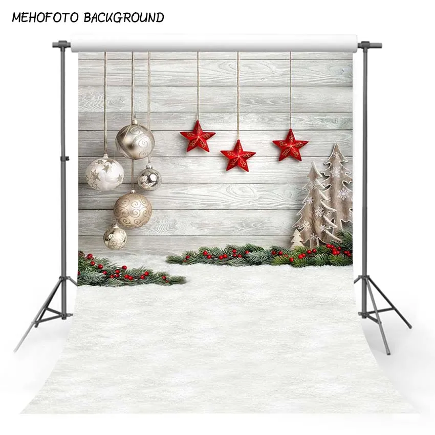 Christmas Background for Photo Studio Winter Snow Christmas Tree Fireplace Wreath Wood Floor Photocall Backdrop Photo Studio