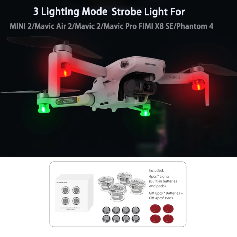 Flash Strobe Lamp Night Flight Light For DJI Mini 3 Pro Mavic Air 2S /Mavic Mini SE 2/FIMI X8 SE /DJI AIR 2S Drone Accessories