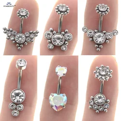 1Pc Surgical Stainless Steel Belly Button Piercing Earrings, Navel Piercing Mini Ball, Eagle, Butterfly, Paw, Heart Navel Rings