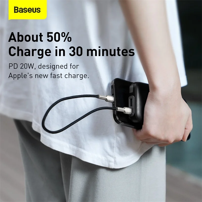 Baseus PD 20W kabel USB typu C dla iPhone 12 11 Pro Max X Xr Xs 18W szybka ładowarka kabel USBC dla ipada type-c przewód danych