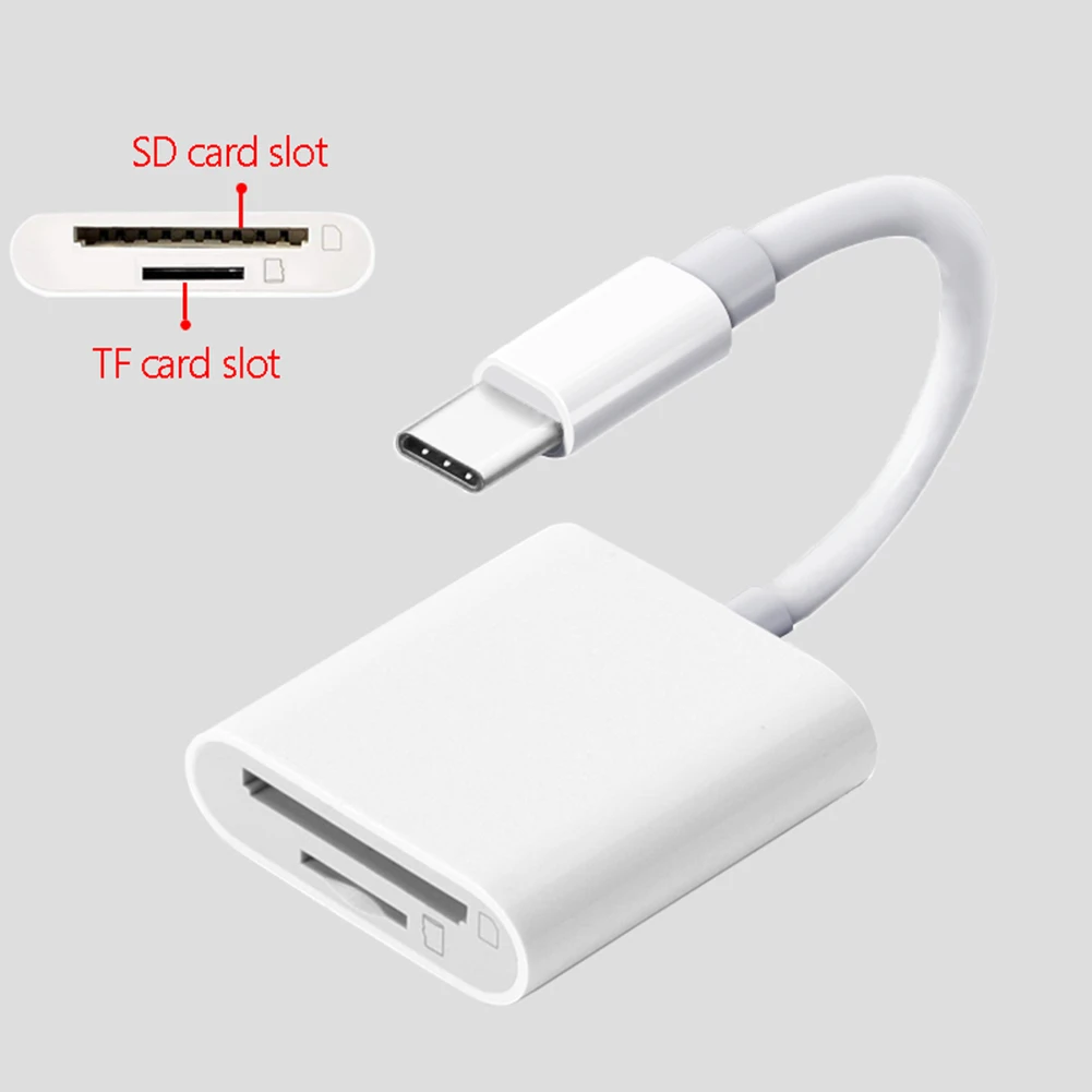 Multifunction Card Reader 2 in 1 Type C USB-C to S.D TF Card Reader Adapter Converter for Phone Computer Laptop Accessories