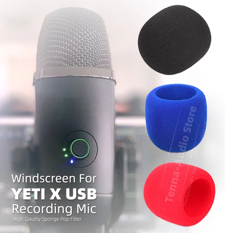 Voorruit Sponge Mic Cover Foam Voor Blauw Yeti X Yetix Usb Winddicht Opname Microfoon Anti Noise Pop Filter Proof Voorruit