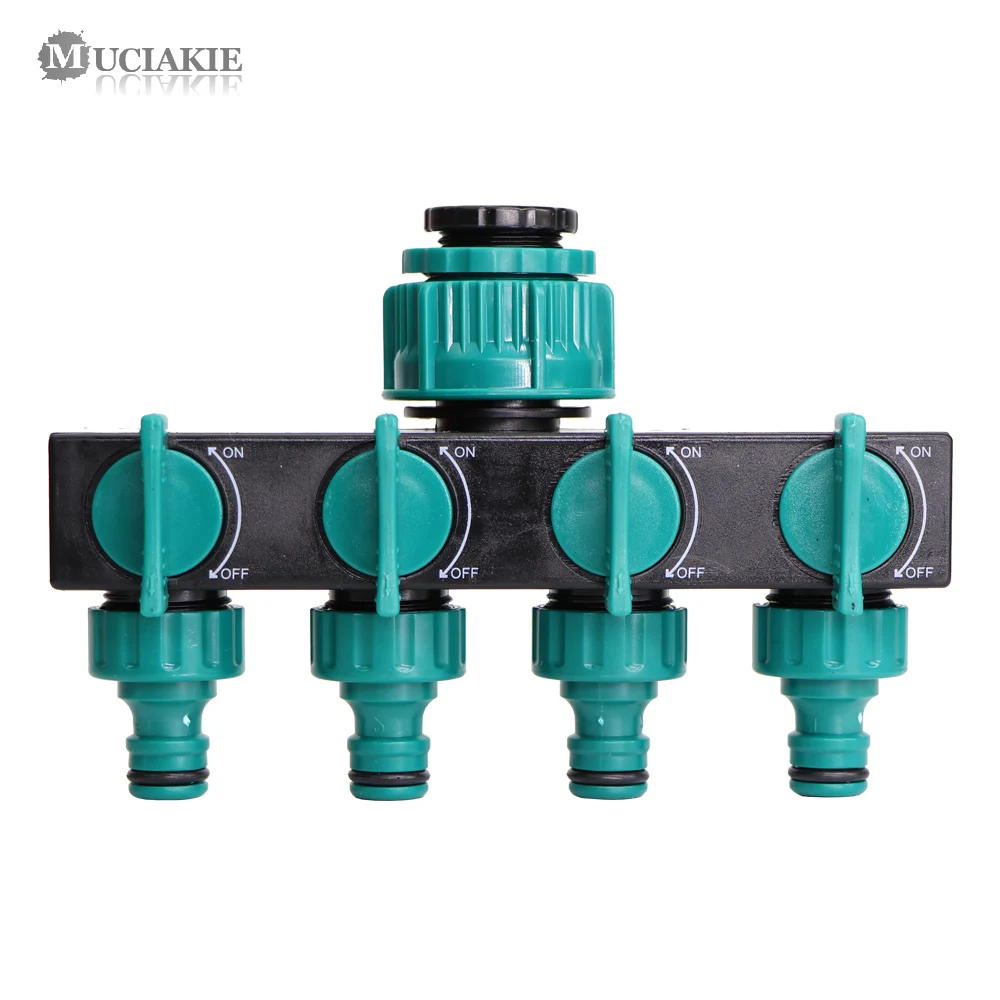 

MUCIAKIE 1PC 1/2 3/4 1'' Female Threaded Tap Water Splitter Connectors w/ Shut Off to Quick Adapter Garden Irrigation Fittings