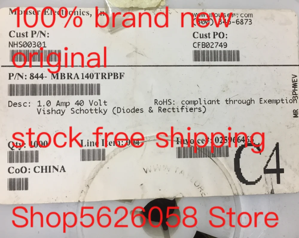 

20PCS/LOT MBRA140TRPBF 844-MBRA140TRPBF DO214AC 100% new original freeshipping