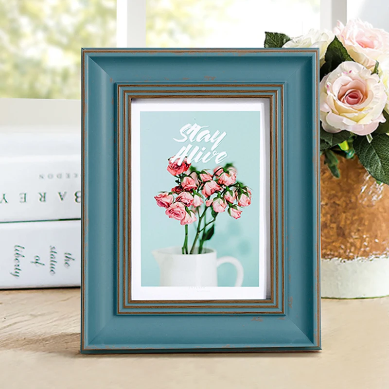11 Colors American Style Retro Photo Frame For Wedding Gift DIY Desktop Art Decor Picture Frames 5-10Inch Classical Photo Frame