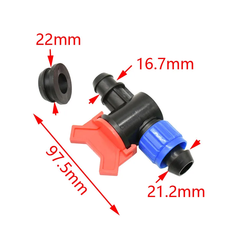 Kran ogrodowy wąż Pe 20mm z nakrętka zabezpieczająca 16mm do 20mm wąż do nawadniania zawór wody DN15 Tube Adapter 1 szt