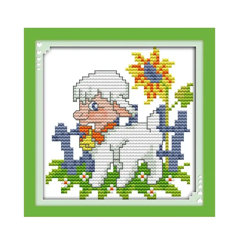 Cute Little Goat Cross Stitch Kit 14CT 11CT Canvas Printed Fabric Embroidery Kit DIY needlework Sewing Set Home Deco Painting