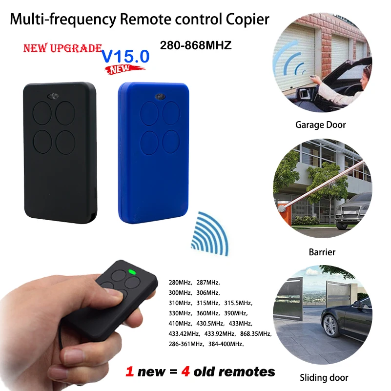 Scimagic-RC SMG-233V15.0 Garage Remote Control Multi Frequency 280-868MHz Duplicator Clone 433MHz 868.3MHz Command Transmitter