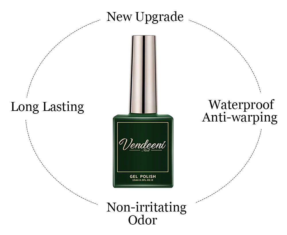 Vendeeni Glitter 9D Cat Eye Nagelgel-Lack Magnet Hybrid Laser Bunter Nagelkunst-Gel-Lack UV LED Aushärtbarer Nagelgel-Lack – Detail 4