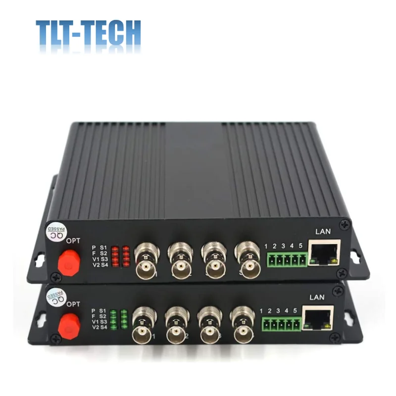 

4 Channels HD SDI Video/Audio Ethernet Over Fiber Optic Media Converters Transmitter Receiver for HD SDI CCTV (with RS-485 Data)