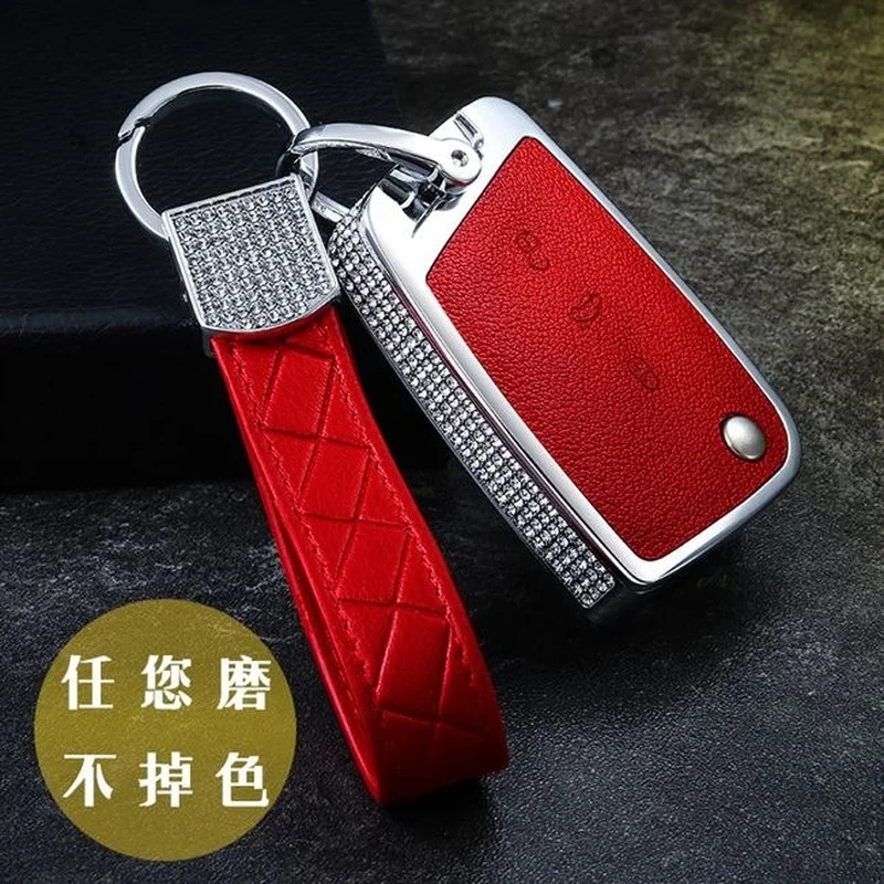 Diamond-encrusted Keyring Key Case Cover for Volkswagen Golf 7 Tayron Lavida Plus Lamando Bora Teramont Tiguan L Accessories