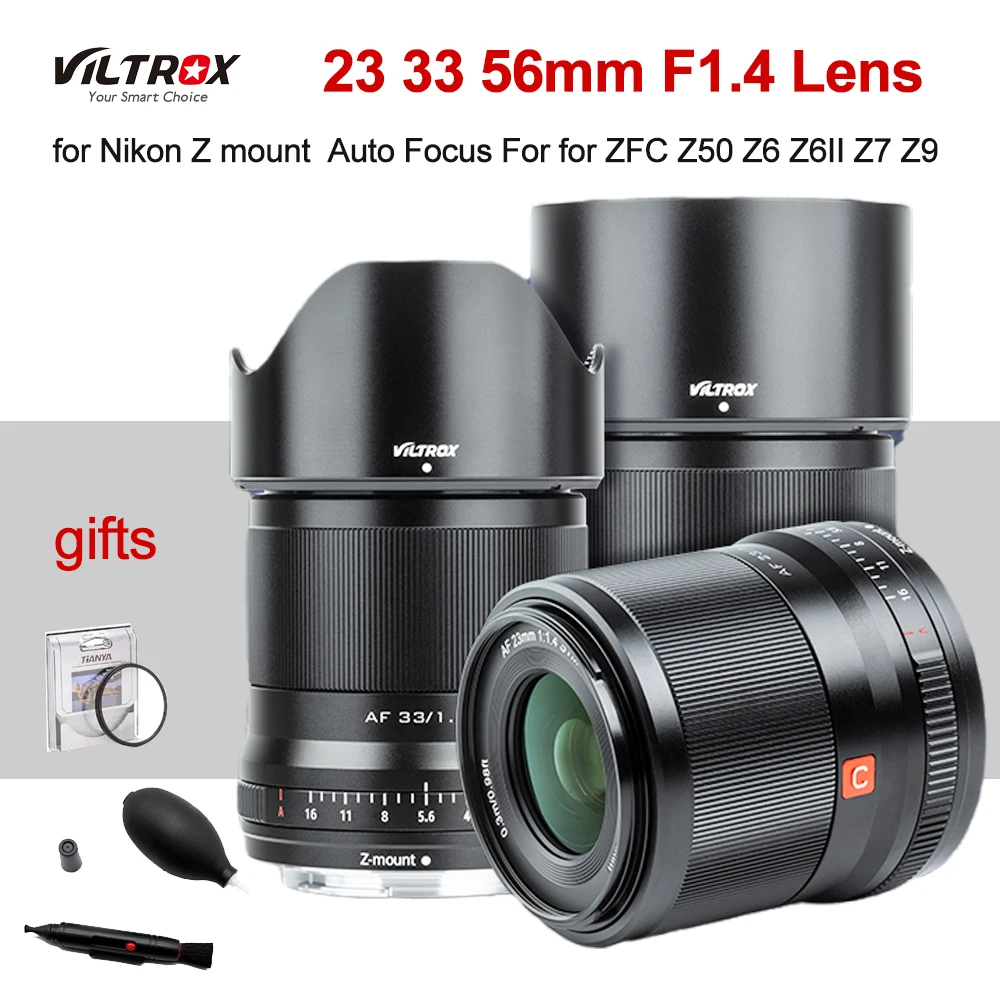 

VILTROX 23mm 33mm 56mm F1.4 AF Camera Lens Large Aperture APS-C Lens for Nikon Z Mount ZFC Z50 Z6 Z6II Z7 Z9 Mirrorless Camera