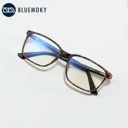 BLUEMOKY Anti Blue Light Reading Glasses Frame Men Business Square Computer Gaming Spectacles Retro Presbyopic Eyewear Diopters
