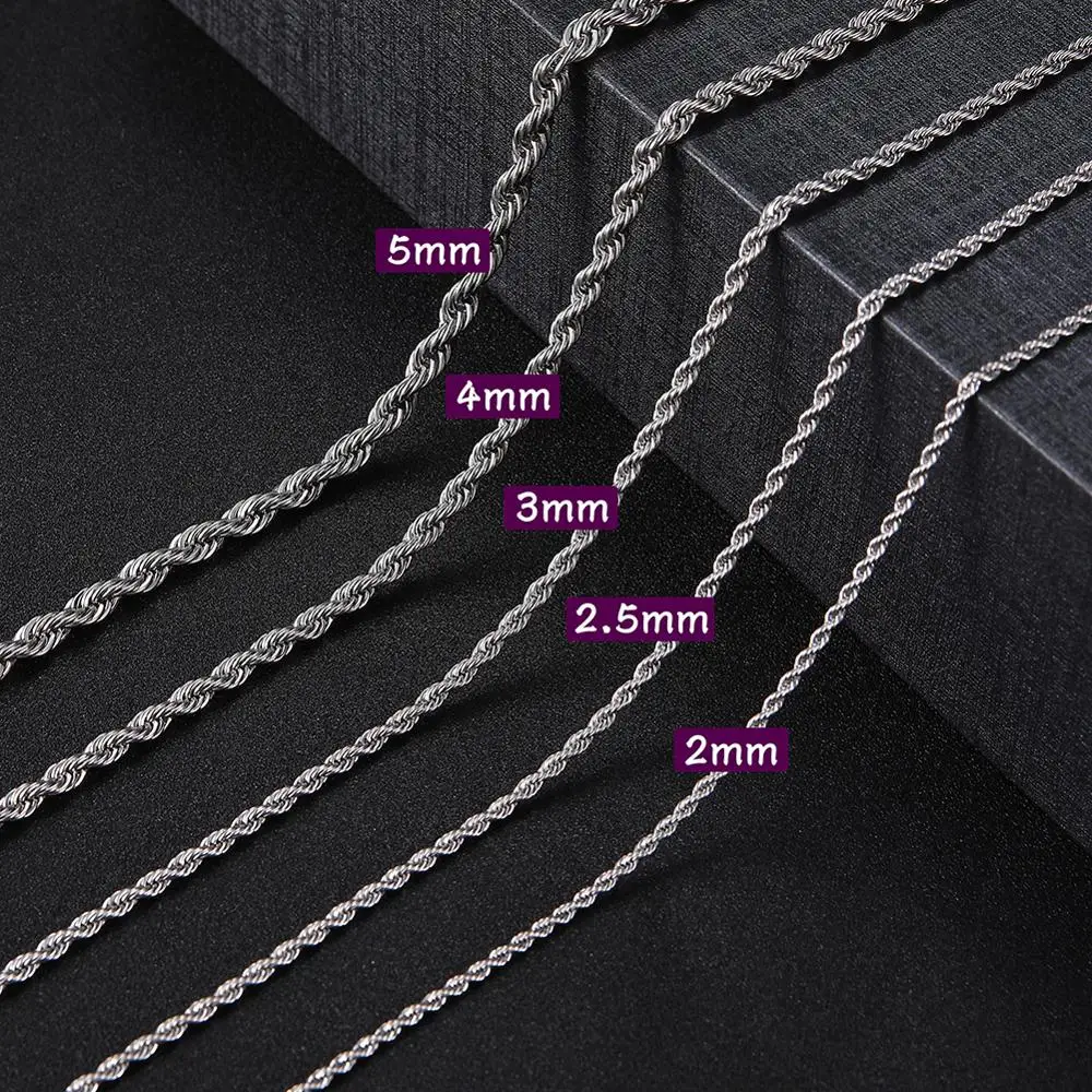 Skyrim 60cm Long Twist Necklace Chain Classic Stainless Steel Statement Thin Thick Chains Jewelry Gift for Men Women Wholesale