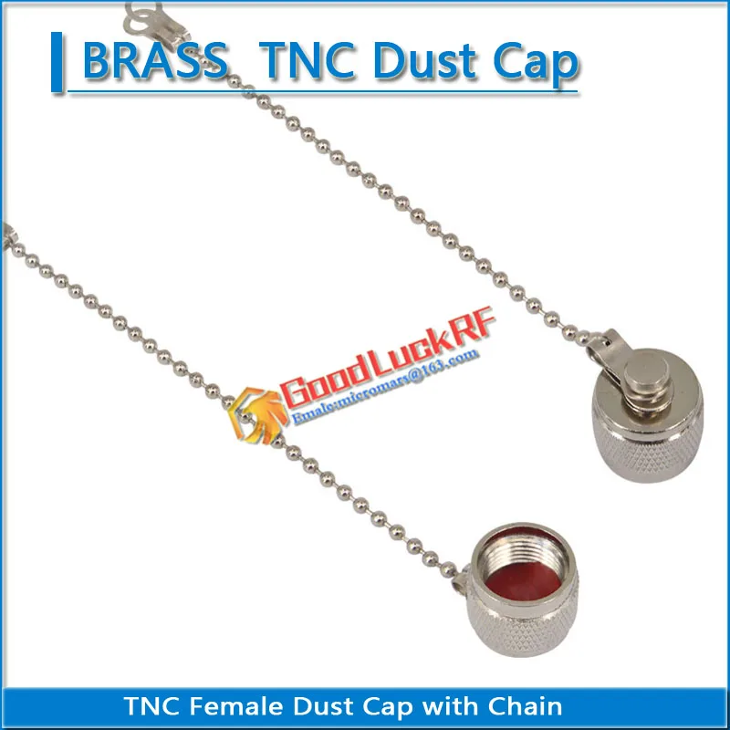 1X Pcs TNC Female Dust Cap with Chain Resistor RF coaxial Terminator Dust Cap Protective Cover Brass Adapters