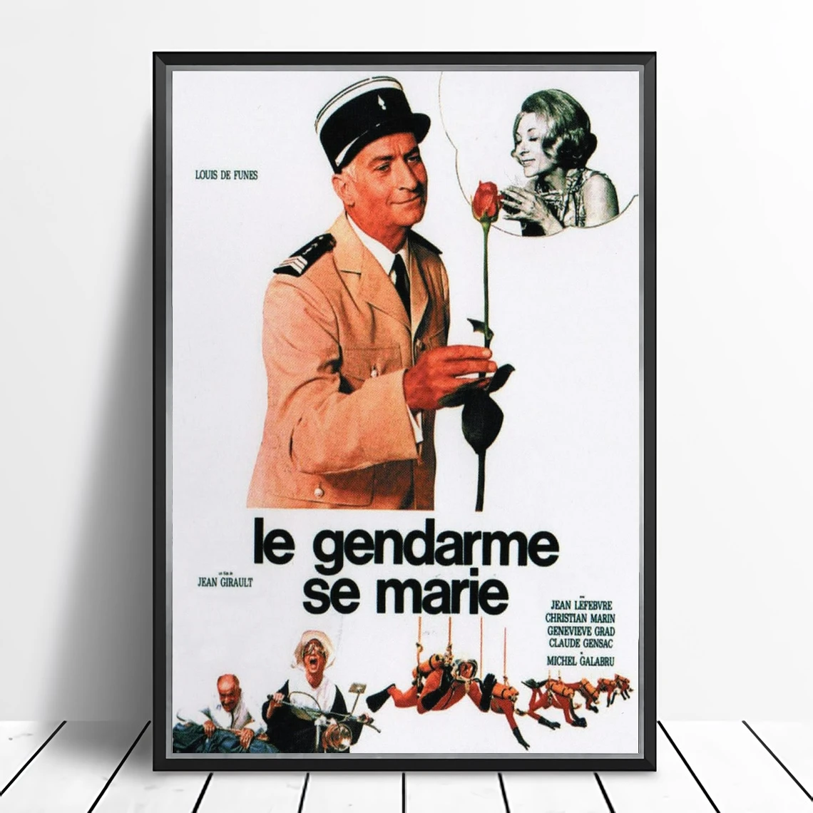 Le gendarme se marie (The Gendarme Gets Married) (1968) Poster Comedy Film Wall Decor Louis de Funès (Ludovic Cruchot) Art Gift