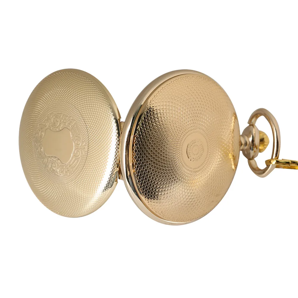 Classic Gold Mechanical Hand Winding Pocket Watch Shield Snake Pattern Vintage Pendant Manual Machinery Timepiece Gifts Male