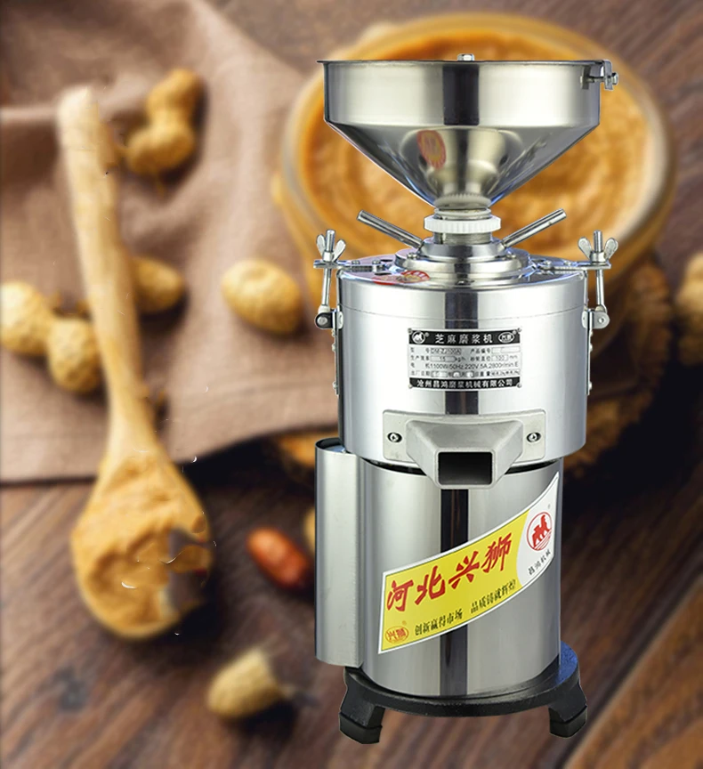 220v 1100w Commercial sesame paste machine small household peanut butter machine making  juice stone grinder