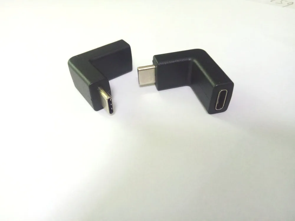 400pcs Elbow Right Angle USB-C USB 3.1 Type C Male to Female Extension adapter New