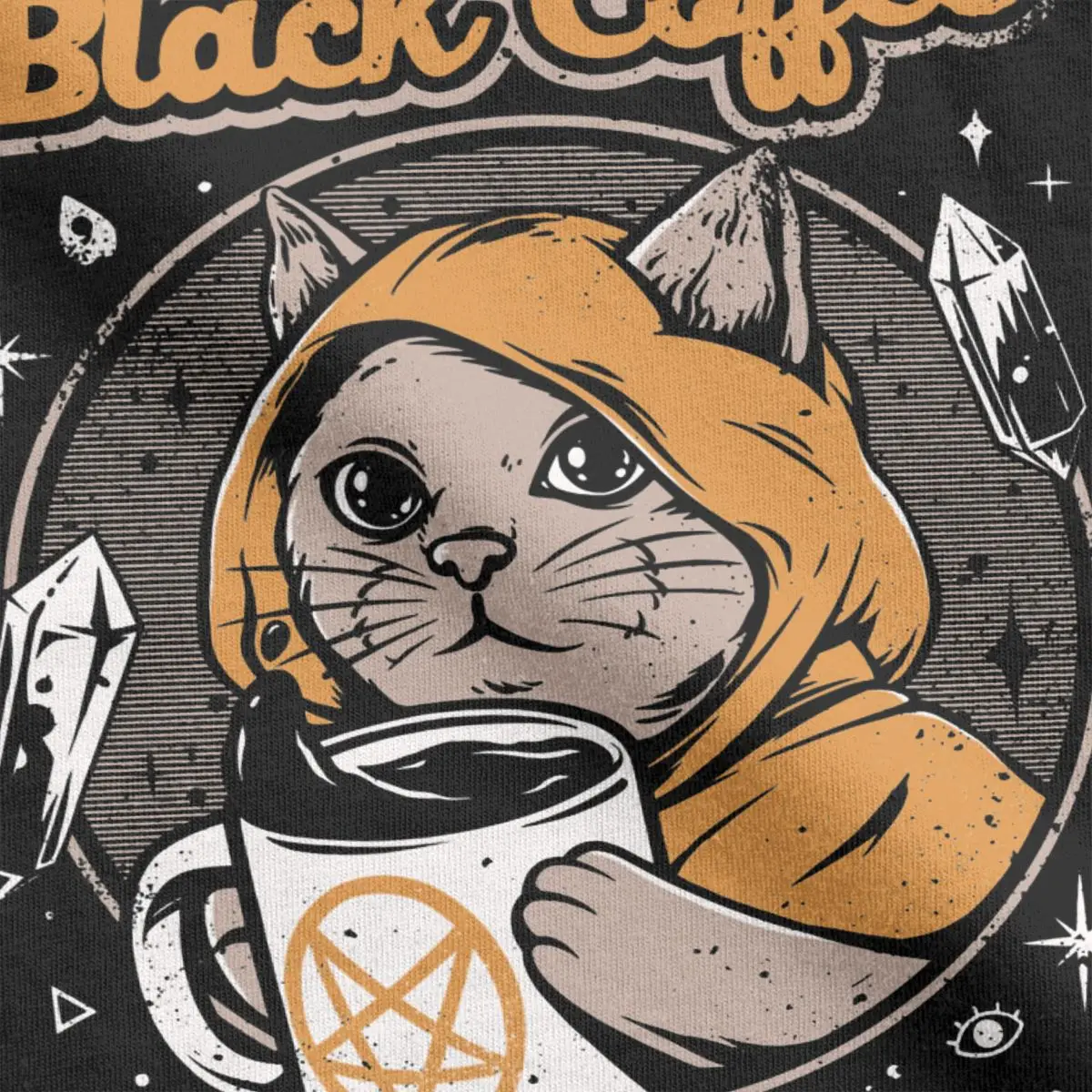 Black Coffee Men Women T Shirt Japanese Japan Retro T-Shirt Cats Horror Satan Halloween Vintage Tee Shirt Birthday Present Tops